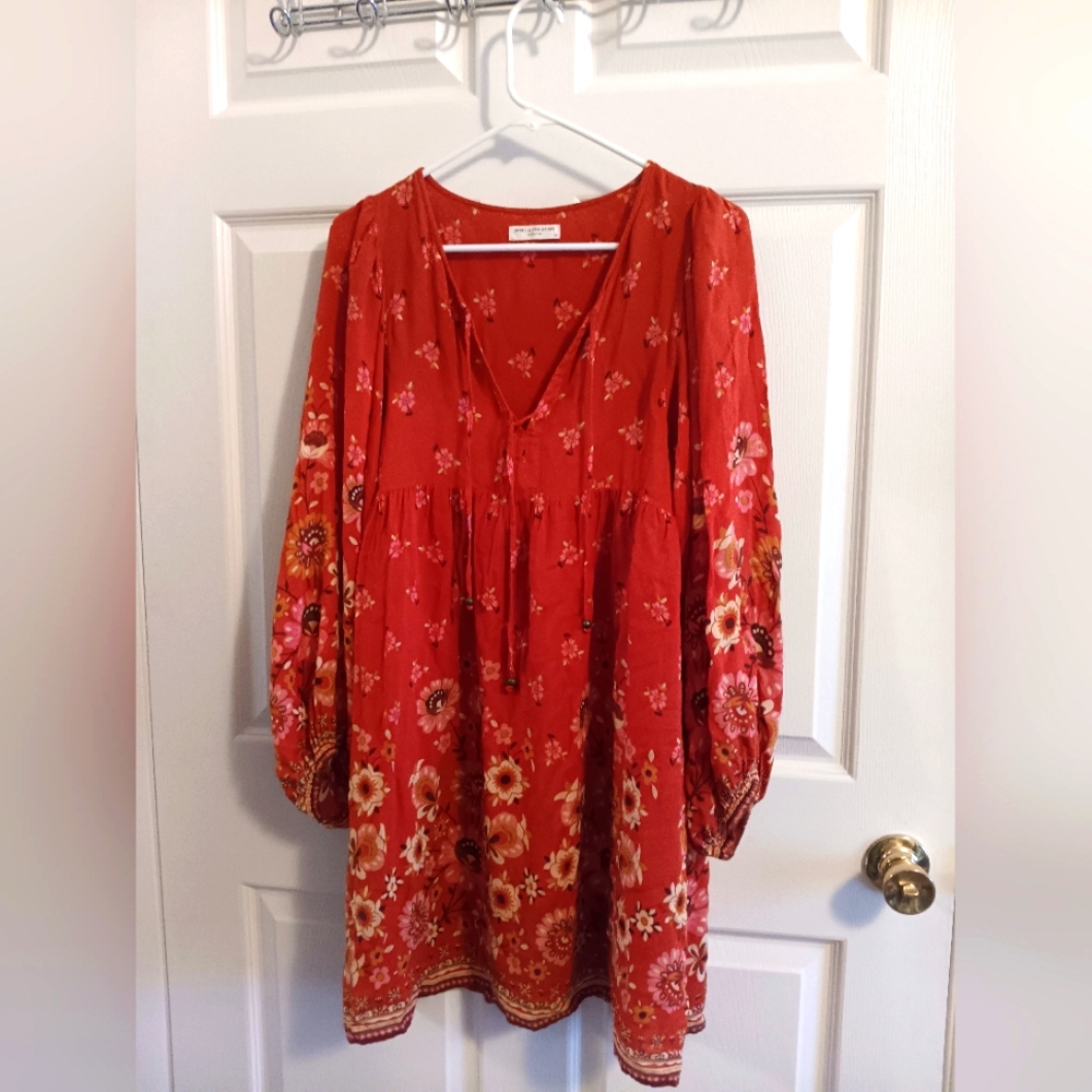 Spell Red Floral Dress